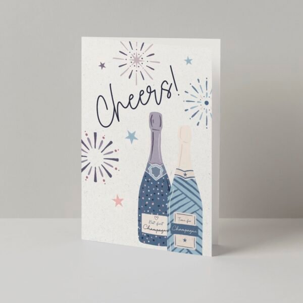 Geburtstagskarte Cheers mit Champagnerflaschen, inkl. Umschlag