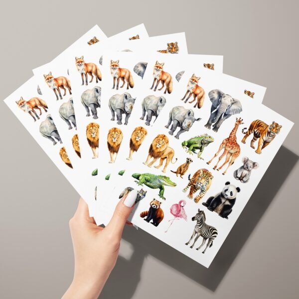 Kindertattoos Wilde Tiere, 96 Stück hautfreundlich und vegan