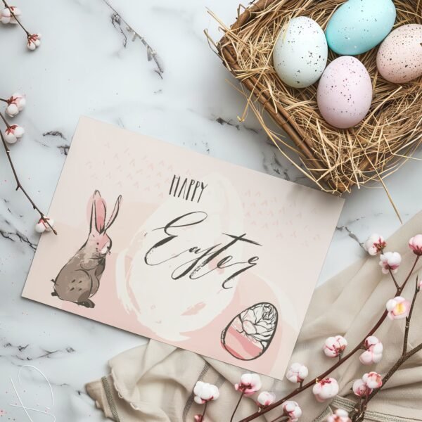 Osterkarte Happy Easter, abstraktes Motiv inkl. Umschlag