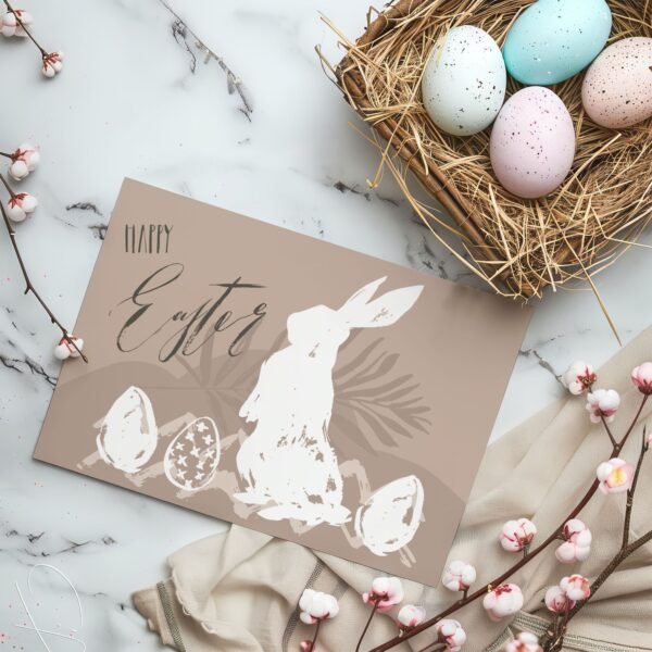 Osterkarte Happy Easter mit Ostereiern, modern, inkl. Umschlag