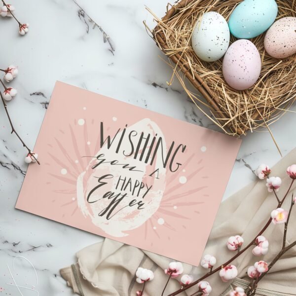 Osterkarte Wishing you a happy easter, modern, inkl. Umschlag